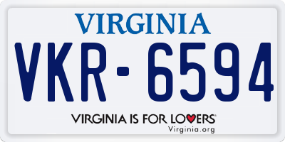 VA license plate VKR6594