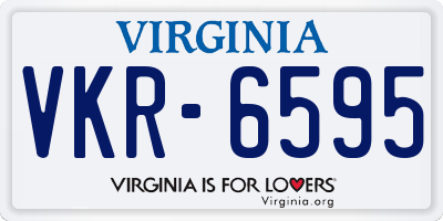 VA license plate VKR6595