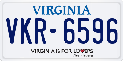 VA license plate VKR6596