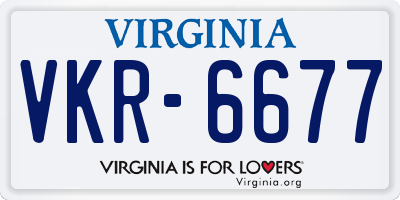 VA license plate VKR6677