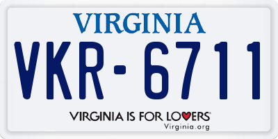 VA license plate VKR6711