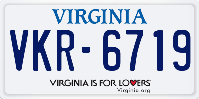 VA license plate VKR6719