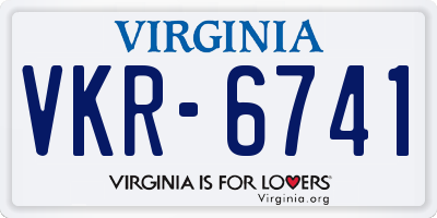 VA license plate VKR6741