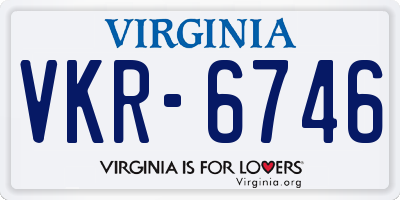 VA license plate VKR6746