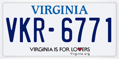 VA license plate VKR6771