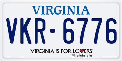 VA license plate VKR6776