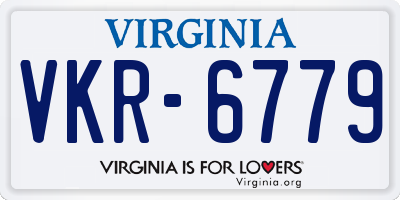 VA license plate VKR6779