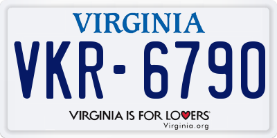 VA license plate VKR6790