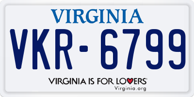 VA license plate VKR6799