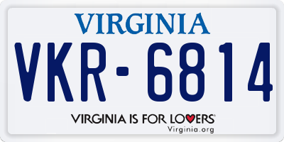 VA license plate VKR6814