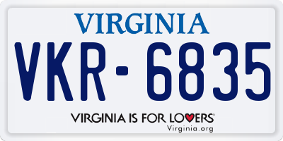 VA license plate VKR6835