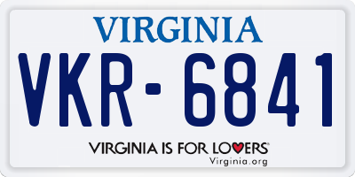 VA license plate VKR6841