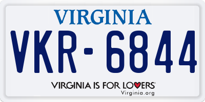VA license plate VKR6844