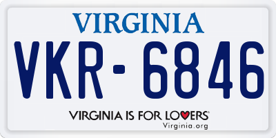 VA license plate VKR6846