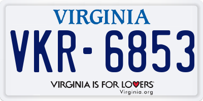 VA license plate VKR6853