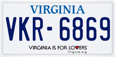 VA license plate VKR6869
