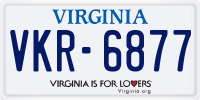 VA license plate VKR6877