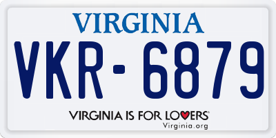 VA license plate VKR6879
