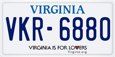 VA license plate VKR6880
