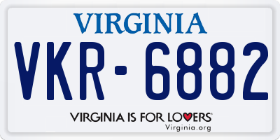 VA license plate VKR6882