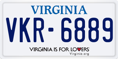 VA license plate VKR6889