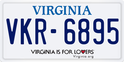VA license plate VKR6895