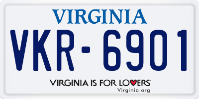 VA license plate VKR6901