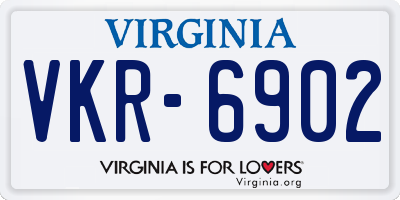 VA license plate VKR6902