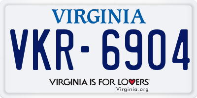 VA license plate VKR6904