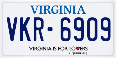 VA license plate VKR6909