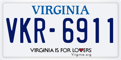 VA license plate VKR6911