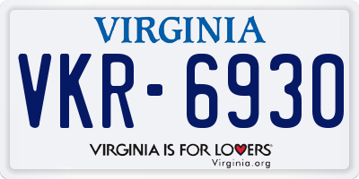 VA license plate VKR6930