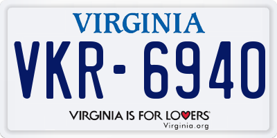 VA license plate VKR6940