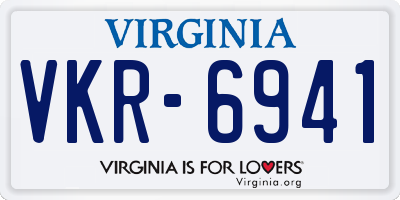 VA license plate VKR6941