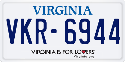 VA license plate VKR6944