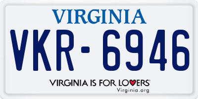 VA license plate VKR6946