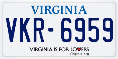 VA license plate VKR6959