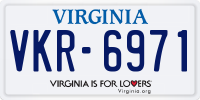 VA license plate VKR6971