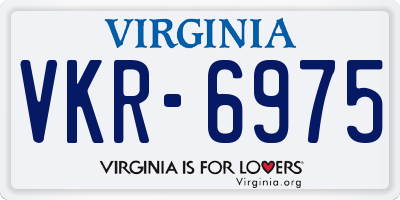 VA license plate VKR6975