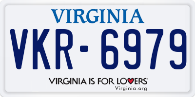 VA license plate VKR6979