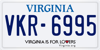 VA license plate VKR6995