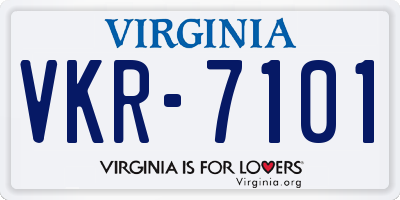 VA license plate VKR7101