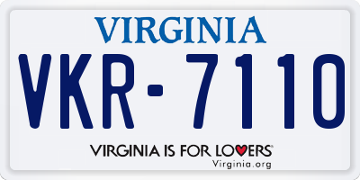 VA license plate VKR7110