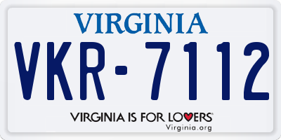 VA license plate VKR7112