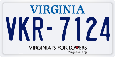 VA license plate VKR7124