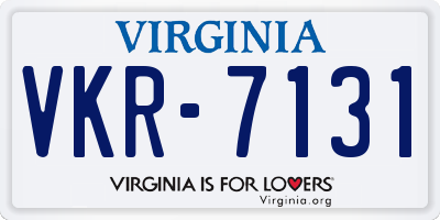 VA license plate VKR7131