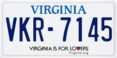 VA license plate VKR7145