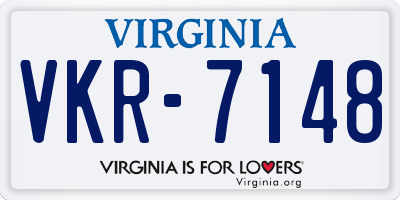 VA license plate VKR7148
