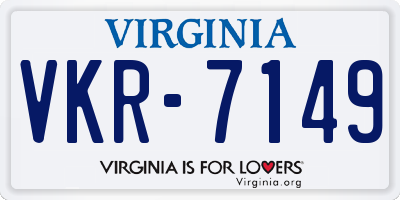 VA license plate VKR7149