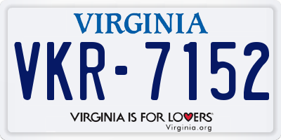 VA license plate VKR7152